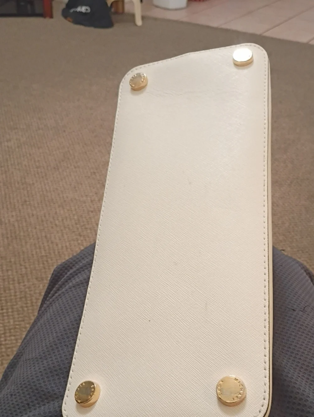 Michael Kors Cream Dome Satchel with Gold Hardware